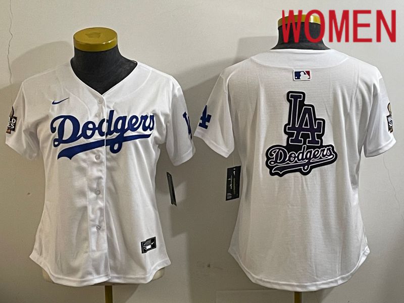 Women Los Angeles Dodgers Blank White Game 2024 Nike MLB Jersey style 112116